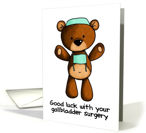 Gallbladder Surgery - Scrub Bear - Get Well card (823019)