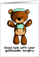 Gallbladder Surgery - Scrub Bear - Get Well card