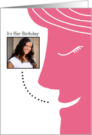 For Her - Modern Birthday Party Invitation - Personalized Photo card