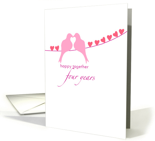 Fourth Wedding Anniversary - Doves and Hearts card (833239)