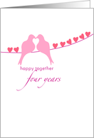 Fourth Wedding Anniversary - Doves and Hearts card
