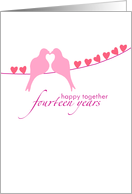Fourteenth Wedding Anniversary - Doves and Hearts card