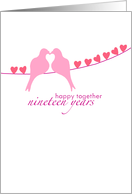 Nineteenth Wedding Anniversary - Doves and Hearts card