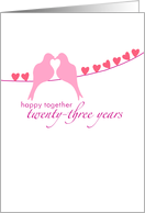 Twenty-Third Wedding Anniversary - Doves and Hearts card