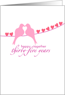 Thirty-Fifth Wedding Anniversary - Doves and Hearts card