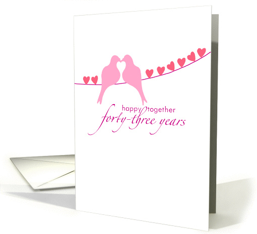 Forty-Third Wedding Anniversary - Doves and Hearts card (833409)