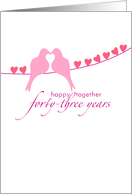 Forty-Third Wedding Anniversary - Doves and Hearts card
