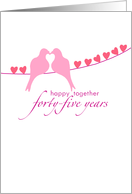 Forty-Fifth Wedding Anniversary - Doves and Hearts card