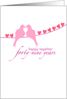 Forty-Ninth Wedding Anniversary - Doves and Hearts card