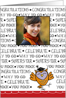 Happy Owl - Customized Photo Graduation Announcement card