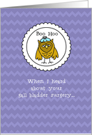 Gall Bladder Surgery - Owl - Get Well card