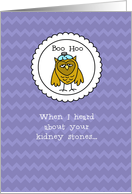 Kidney Stones - Owl - Get Well card