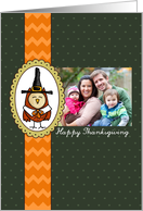 Thanksgiving Pilgrim Owl Customizable Photo card