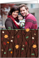 Thanksgiving Leaves and Branches Customizable Photo card