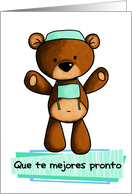 Que te mejores pronto - scrub bear- Get well in Spanish card