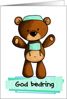 God bedring - bear - Get well in Danish and Norwegian card