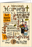 Fiance - Thanksgiving - Word Cloud card