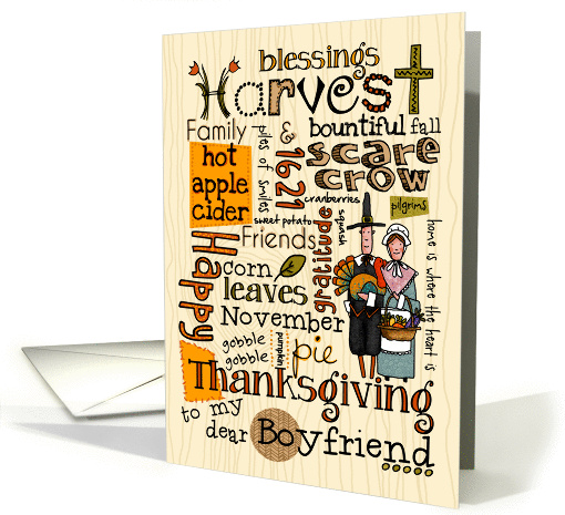 Boyfriend - Thanksgiving - Word Cloud card (855200)