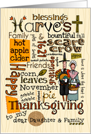 Daughter & Family - Thanksgiving - Word Cloud card