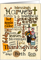 Birth Son - Thanksgiving - Word Cloud card