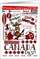 Happy Canada Day - Moose in canoe card