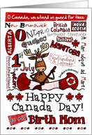 Birth Mom - Happy Canada Day - Canoe moose card