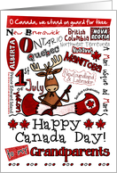 Grandparents - Happy Canada Day - Canoe moose card