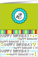 Birthday Monogram - Letter S card