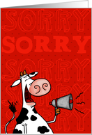 Job Loss Sympathy - Humor Cow with Megaphone card