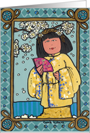 Oriental girl card