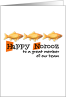 Happy Norooz - three goldfish - employee card