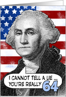 64 birthday - George Washington Humor card