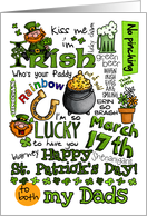 Happy St. Patrick’s Day Word Art - for my 2 Dads card