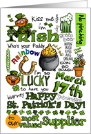 Happy St. Patrick’s Day Word Art - for supplier card