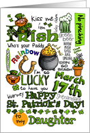 Happy St. Patrick’s Day Word Art - to my Daughter card
