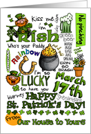 Happy St. Patrick’s Day Word Art - From our House to Yours card