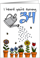 Wet My Plants - 34th Birthday card