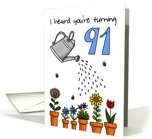 Wet My Plants - 91st Birthday card (914871)