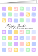 Modern Easter Squares - Happy Easter to my Nephew & his Family card