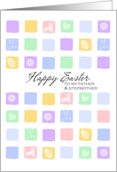 Modern Easter Squares - Happy Easter to my Father & Stepmother card