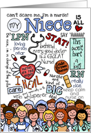 happy nurses day word cloud - for my niece card