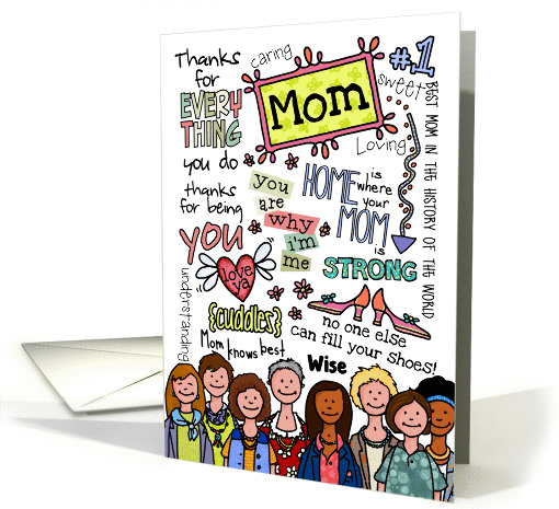 Mother's Day Wordcloud - Mom card (922901)