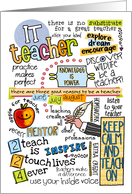 Teacher Appreciation Day Wordcloud - IT Teacher card