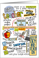 Teacher Appreciation Day Wordcloud - Dance Teacher card