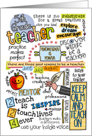 Teacher Appreciation Day Wordcloud - 5th Grade Teacher card