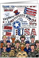 Nephew - MIlitary Welcome Home Word Cloud card