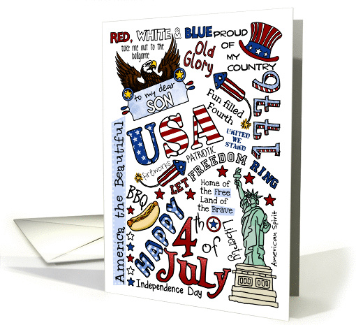 Son - Happy 4th of July Word Cloud card (931070)