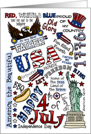 Father - Happy 4th of July Word Cloud card