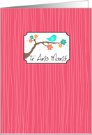 Te Amo Mam - Bird in tree - Happy Mother’s Day Card in Spanish card