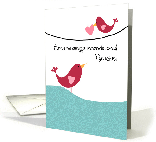 Eres mi Amiga - Bird on wire - Happy Mother's Day Card in Spanish card